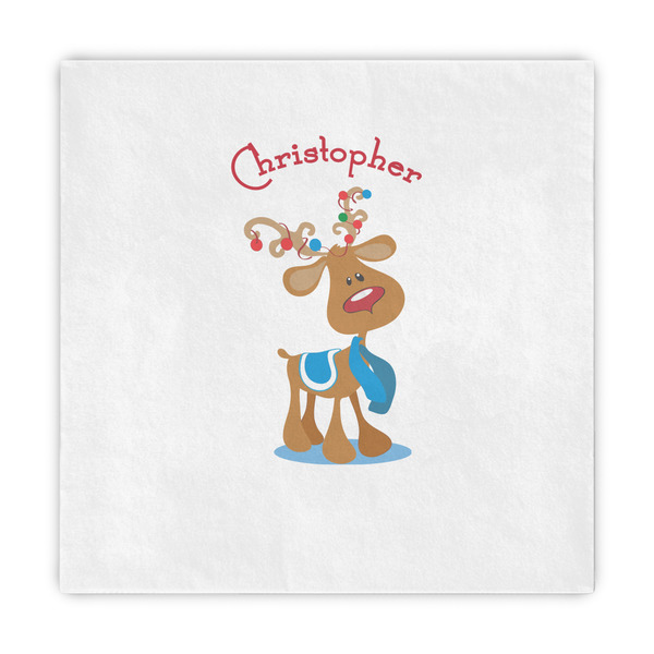 Custom Reindeer Standard Decorative Napkins (Personalized)
