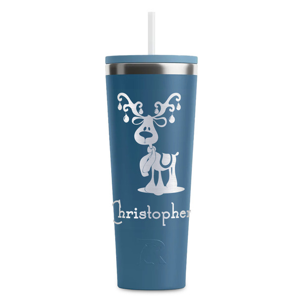 Custom Reindeer RTIC Everyday Tumbler with Straw - 28oz (Personalized)