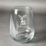 Reindeer Stemless Wine Glass (Single) (Personalized)