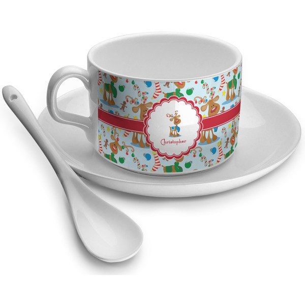 Custom Reindeer Tea Cup - Single (Personalized)