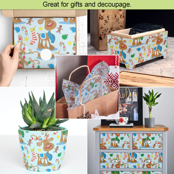 Reindeer Tissue Paper - In Use Collage