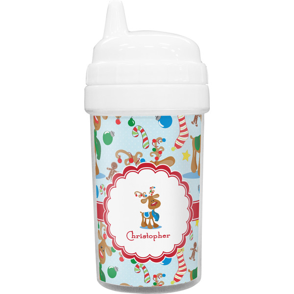 Custom Reindeer Toddler Sippy Cup (Personalized)