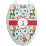 Reindeer Toilet Seat Decal - Elongated (Personalized)