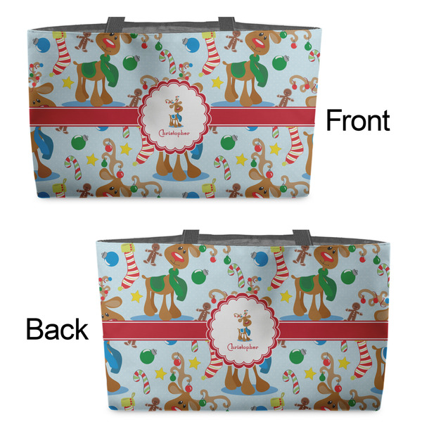 Reindeer Tote w/Black Handles - Front & Back Views