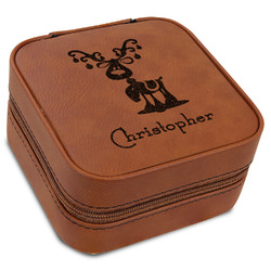 Reindeer Travel Jewelry Box - Leather (Personalized)