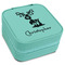 Reindeer Travel Jewelry Boxes - Leatherette - Teal - Angled View