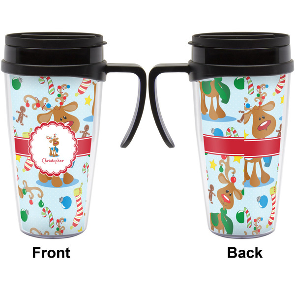 Reindeer Travel Mug with Black Handle - Approval