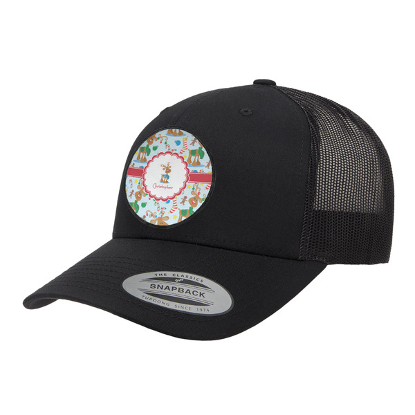 Custom Reindeer Trucker Hat - Black (Personalized)