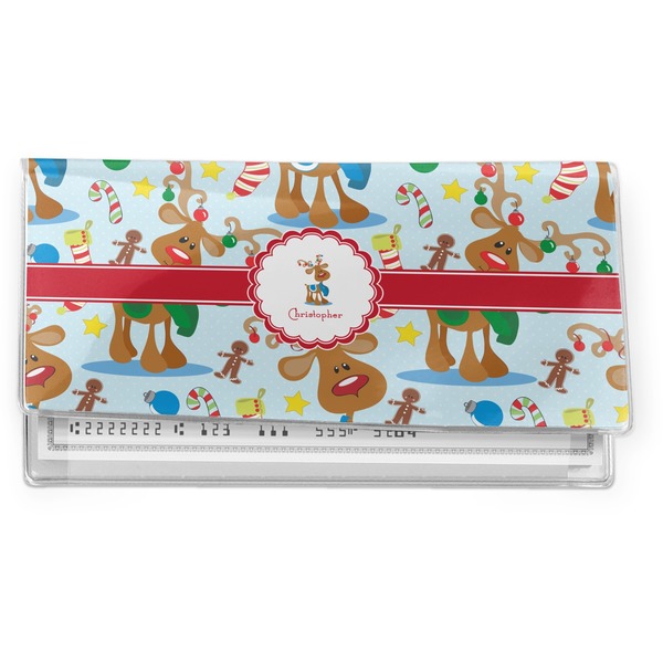 Custom Reindeer Vinyl Checkbook Cover (Personalized)