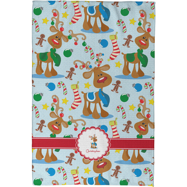 Reindeer Waffle Weave Towel - Full Color Print - Approval Image