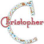 Reindeer Name & Initial Decal - Up to 9"x9" (Personalized)