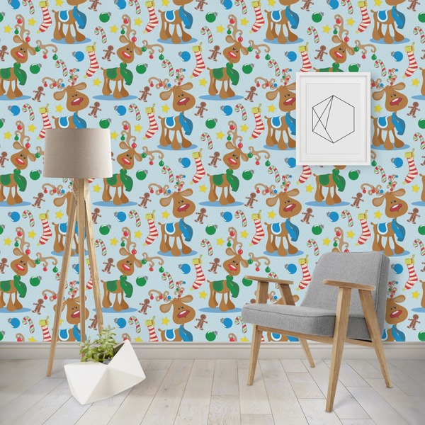 Custom Reindeer Wallpaper & Surface Covering (Peel & Stick - Repositionable)