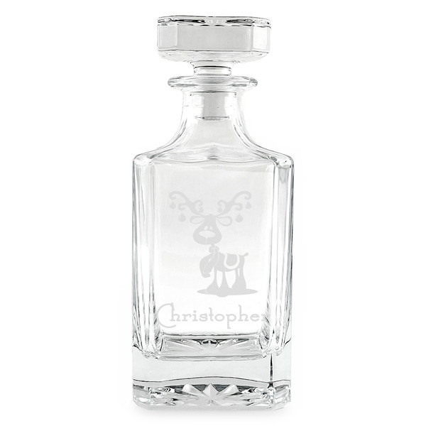 Custom Reindeer Whiskey Decanter - 26 oz Square (Personalized)
