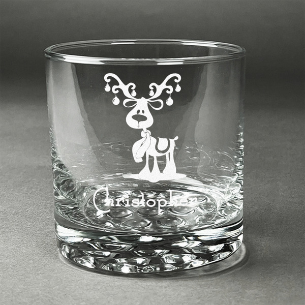 Custom Reindeer Whiskey Glass (Single) (Personalized)