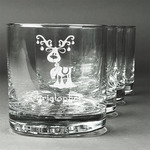 Reindeer Whiskey Glasses (Set of 4) (Personalized)
