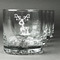 Reindeer Whiskey Glasses Set of 4 - Engraved Front