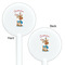 Reindeer White Plastic 5.5" Stir Stick - Double Sided - Round - Front & Back