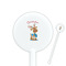 Reindeer 5.5" Round Plastic Stir Sticks - White - Single Sided (Personalized)