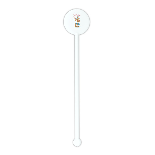 Reindeer White Plastic 5.5" Stir Stick - Round - Single Stick