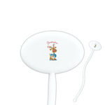 Reindeer 7" Oval Plastic Stir Sticks - White - Double Sided (Personalized)