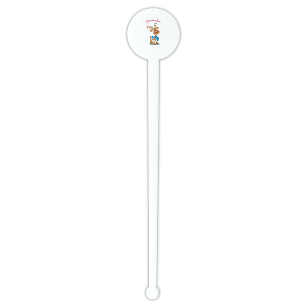 Reindeer White Plastic 7" Stir Stick - Round - Single Stick