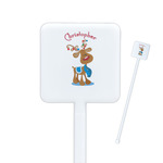 Reindeer Square Plastic Stir Sticks (Personalized)