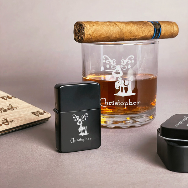 Reindeer Windproof Lighters - Black - In Context