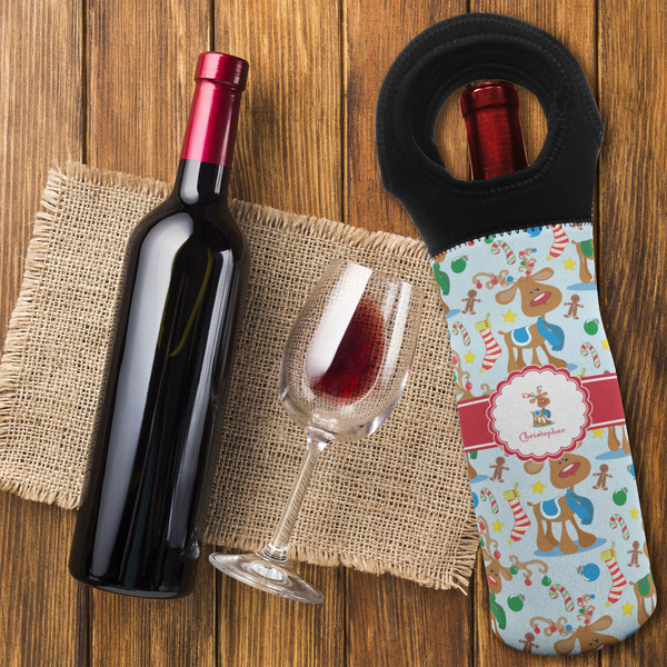 Reindeer Wine Tote Bag - FLATLAY