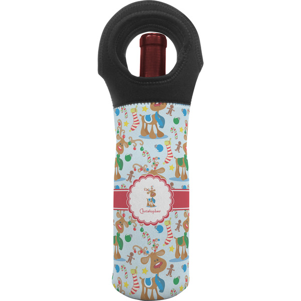 Custom Reindeer Wine Tote Bag (Personalized)