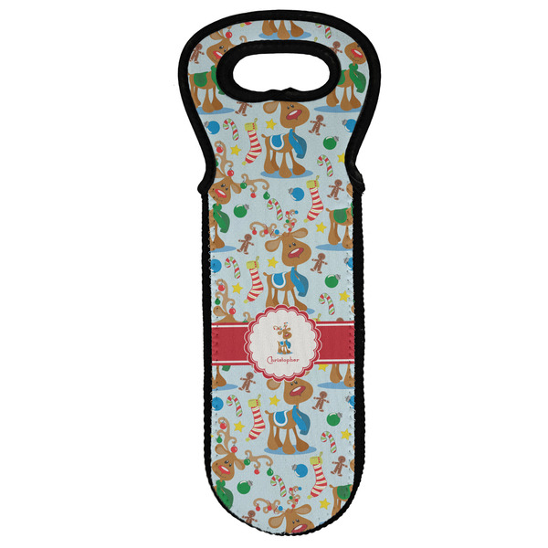 Custom Reindeer Wine Tote Bag (Personalized)