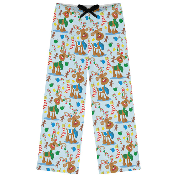 Custom Reindeer Womens Pajama Pants - L