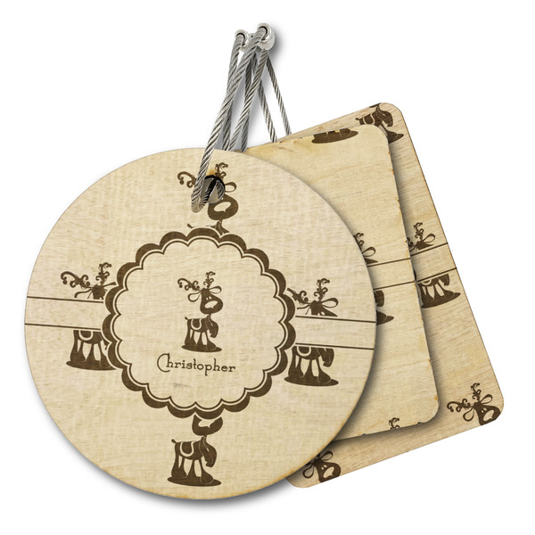 Custom Reindeer Wood Luggage Tag (Personalized)