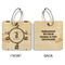 Reindeer Wood Luggage Tags - Square - Approval