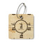 Reindeer Wood Luggage Tags - Square - Front/Main