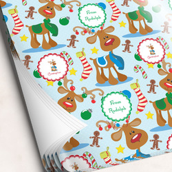 Reindeer Wrapping Paper Sheets - Single-Sided - 20" x 28" (Personalized)