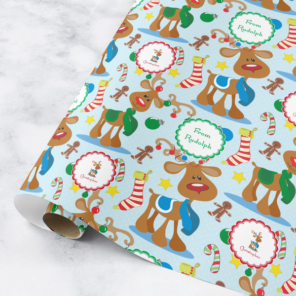 Custom Reindeer Wrapping Paper Roll - Small (Personalized)