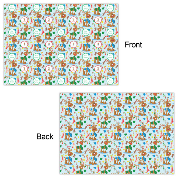 Reindeer Wrapping Paper Sheet - Double Sided - Front & Back