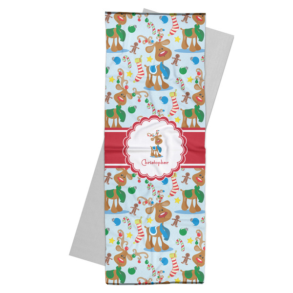 Custom Reindeer Yoga Mat Towel (Personalized)