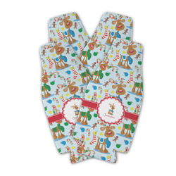 Reindeer Zipper Bottle Cooler - Set of 4 (Personalized)