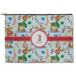 Reindeer Zipper Pouch - Large - 12.5"x8.5" (Personalized)