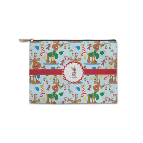 Custom Reindeer Zipper Pouch - Small - 8.5"x6" (Personalized)