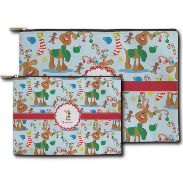 Reindeer Zippered Pouches - Size Comparison