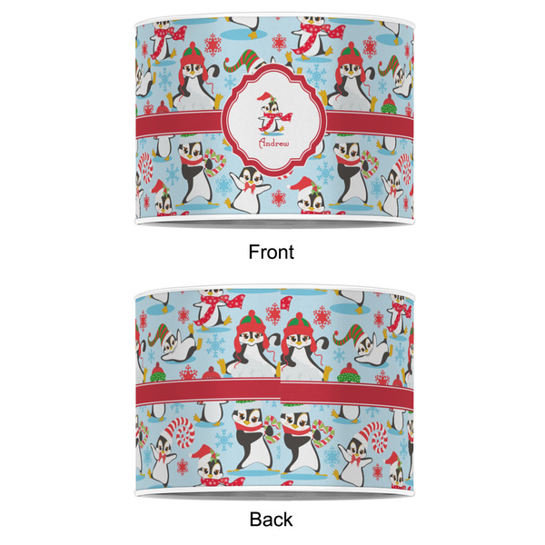 Christmas Penguins 12" Drum Lampshade - APPROVAL (Poly Film)