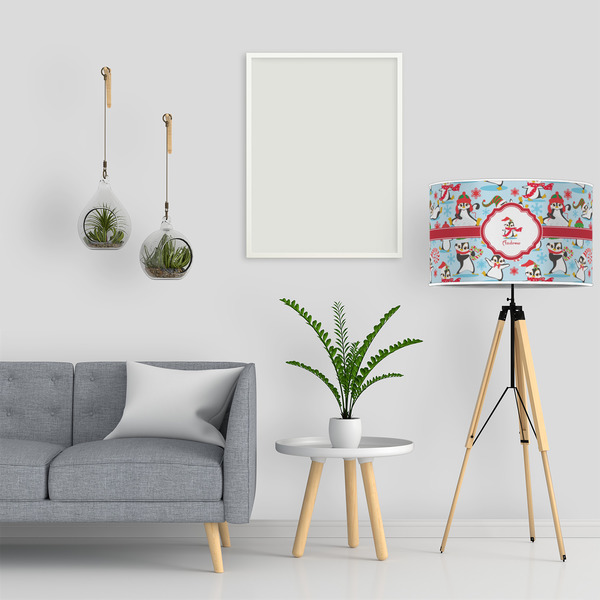 Christmas Penguins 12" Drum Lampshade - LIFESTYLE