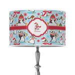 Christmas Penguins 12" Drum Lamp Shade - Poly-film (Personalized)