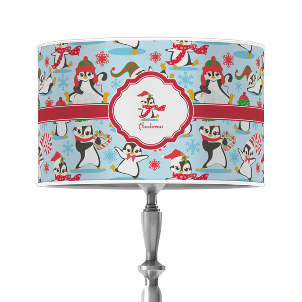 Custom Christmas Penguins 12" Drum Lamp Shade - Poly-film (Personalized)