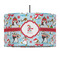 Christmas Penguins 12" Drum Pendant Lamp - Fabric (Personalized)