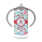 Christmas Penguins 12 oz Stainless Steel Sippy Cup (Personalized)