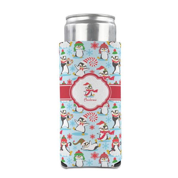 Christmas Penguins 12oz Tall Can Sleeve - FRONT (on can)
