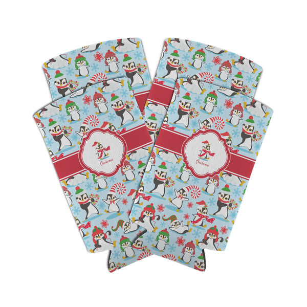 Christmas Penguins 12oz Tall Can Sleeve - Set of 4 - MAIN